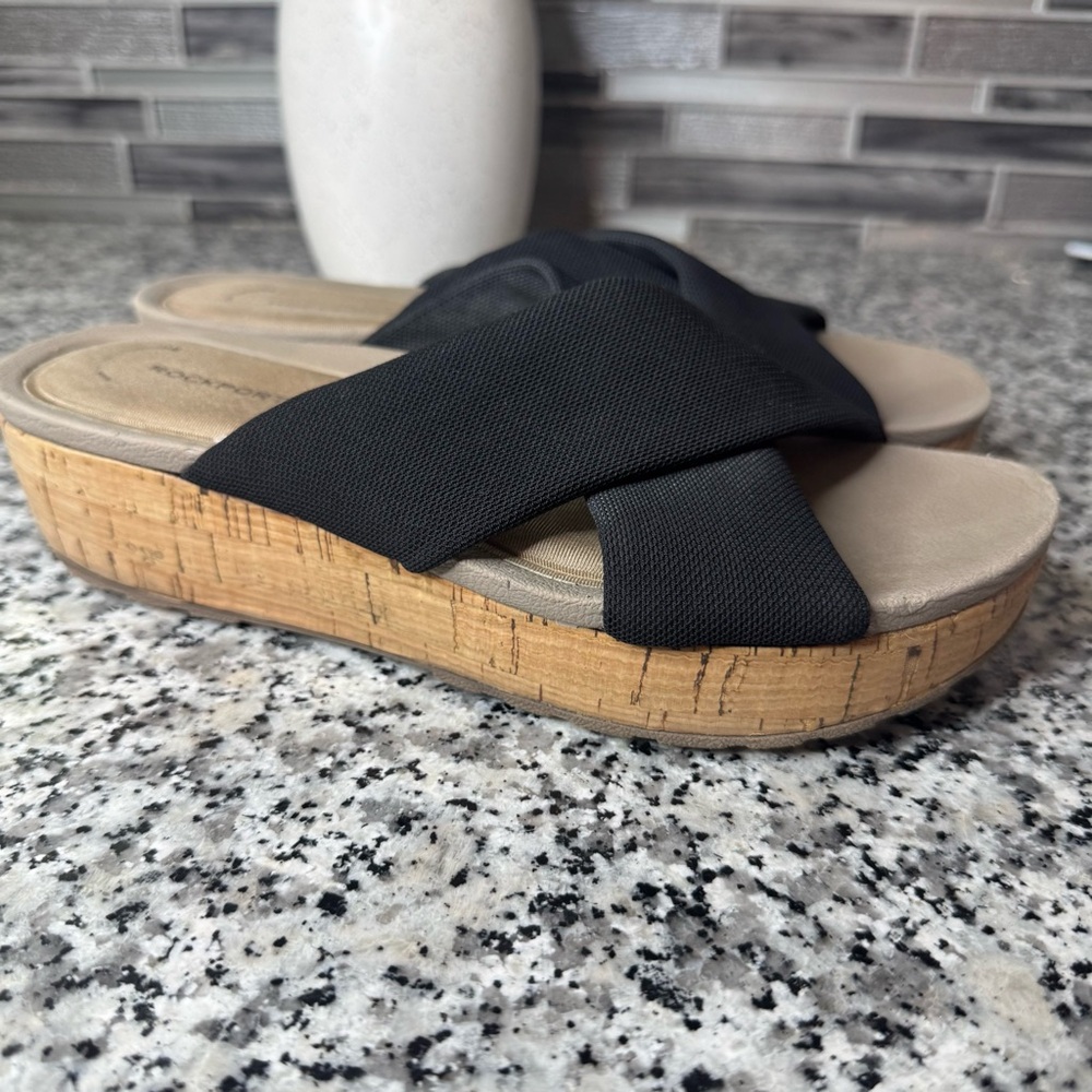 Rockport | Women's Black Wedge Sandals Size 6.5